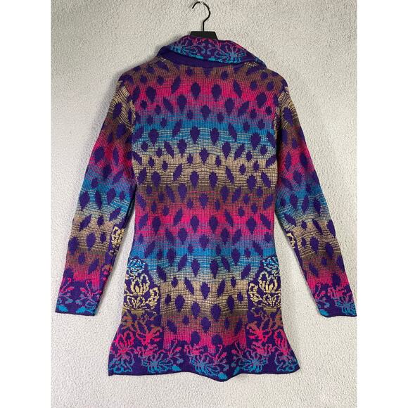 Pampara Multicolor Knit Button Jacket Tunic Small NWT Boho Artsy Lagencore - Picture 5 of 11